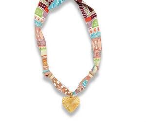 NEW SAHIRA JEWELRY DESIGN women's silk charm necklace in blue